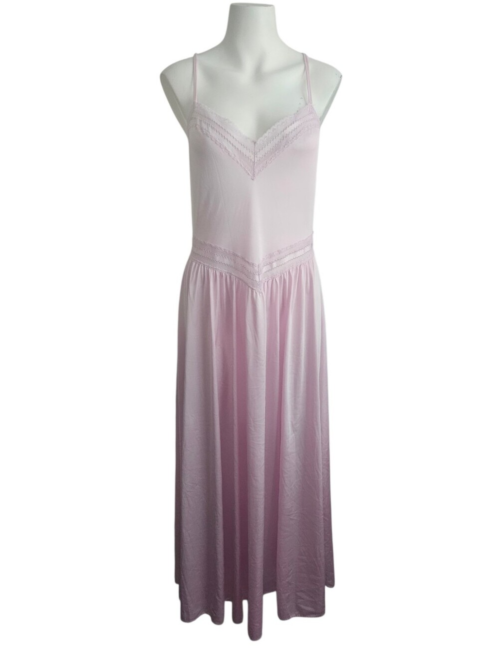 Vintage Miss Elaine Pink Flowy Nightgown Medium Coquette Fairy‎ Whimsy Romantic